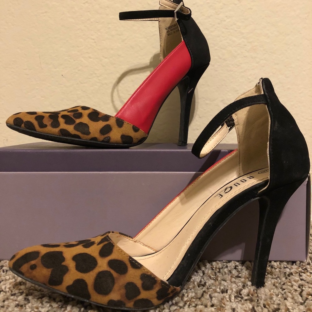 Red, Black and Leopard Pointed Heels